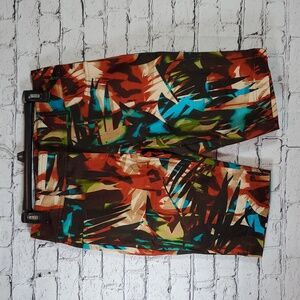 Cache Colorful Abstract Print Women's Bermuda Shorts Size 6 EUC